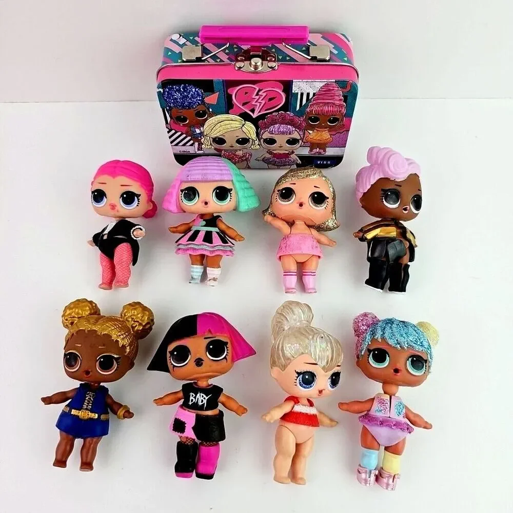 LOL Surprise Doll  Lot of 8 Dolls 1 Metal Case with Handle Colorful 3 Inch
